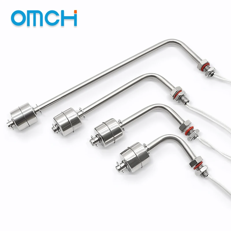 OMCH Sakelar Apung Baja Tahan Karat Sensor Tingkat Cairan Tangki Air Tahan Suhu Tinggi Sensor Aliran Otomatis Pengontrol 10W