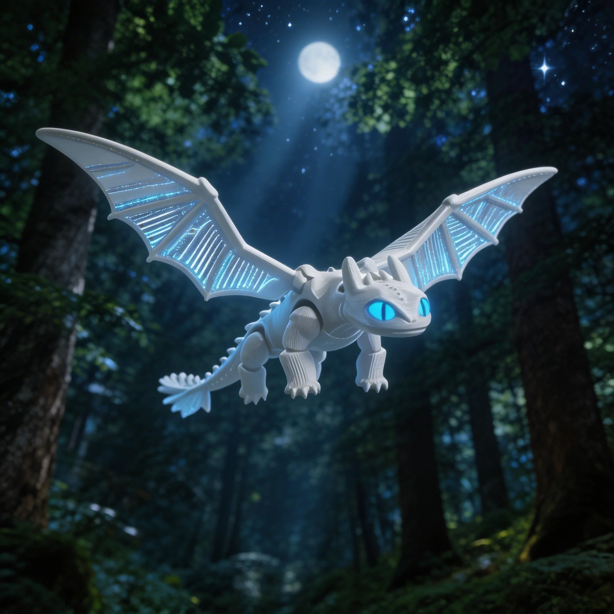 Black White Dragon Joint Movable Action Figure 3D Model Creative Desktop Decor Birthday Gift for Children Fans