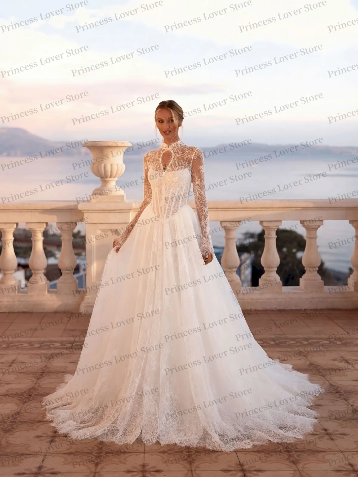 2026 Autumn Long Sleeves Wedding Dresses Bustier Corset Bridal Gown Lace Floor Length Elegant robe de mariée Customized