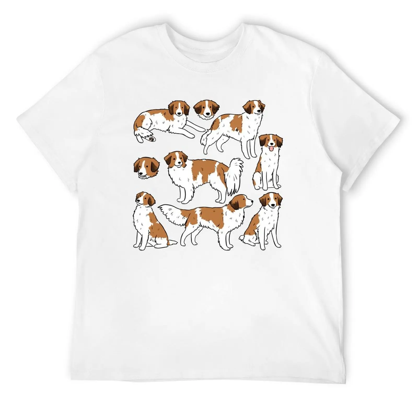 Kooiker -nederlandse kooikerhondjes- dog cute pattern T-Shirt shirts graphic tees custom t shirt t shirts for men cotton