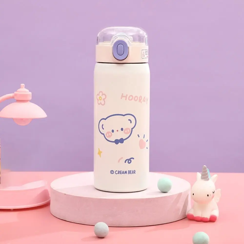 

Convenient Stainless Steel Straw Insulated Cup Cartoon Large Capacity Water Bottle Heat-resistant Portable Coffee Cup Outdoor