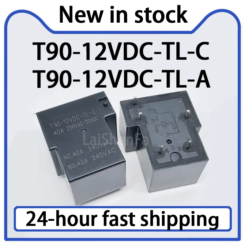 5PCS T90-12VDC-TL-A/C 4-pin 5-pin 40A High-power Relay Stock