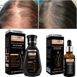 2pcs/set Hair Growth Essential Oil Biotin Cold-Pressed DHT Blocker and Hair Growth Shampoo Anti-Hair Loss Conditioner