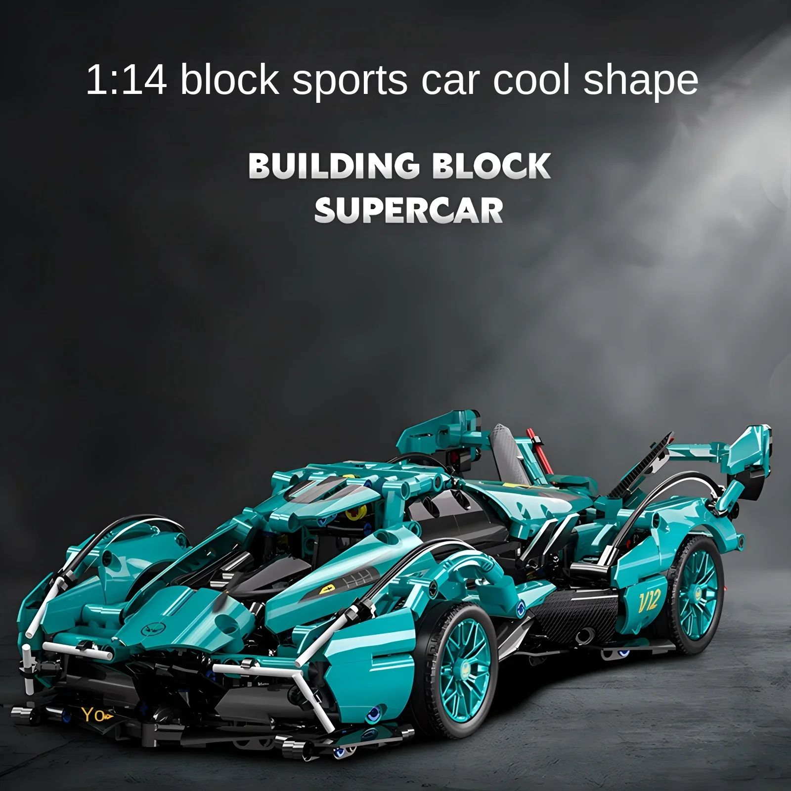 Blauw V12 Blok Roadster Rc Tech Racing 1: 14diy Roadster Bouwsteen Assemblage Auto Speelgoed Verjaardagscadeau