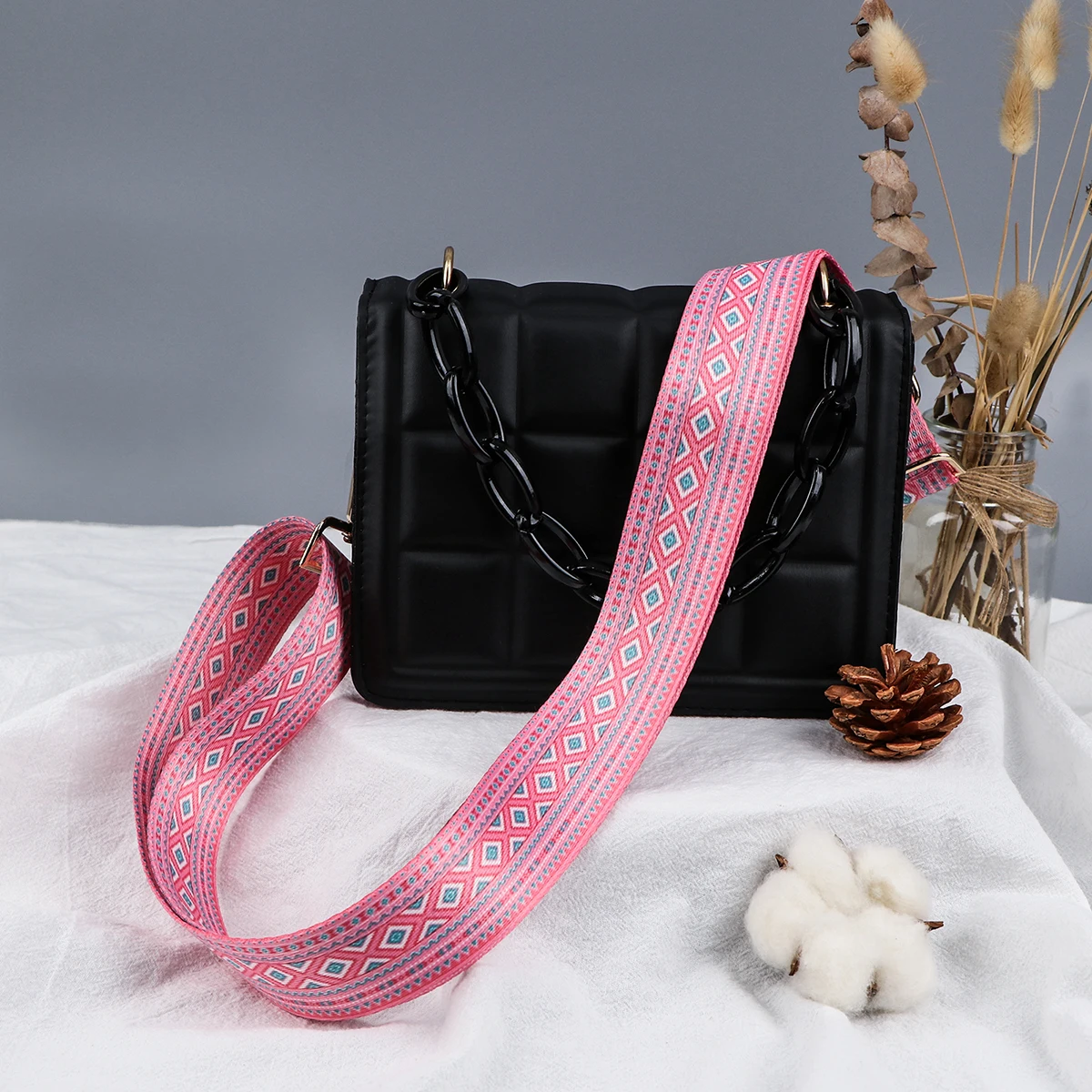 Bohemian Style Women Messenger Bag Shoulder Strap Accessories Bag Strap One Shoulder Adjustable Shoulder Strap Accessories