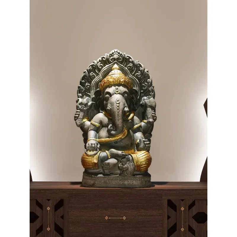 South East Asia style elephant ornament Thai elephant trunk statue living room entrance elephant god desktop decoration crafts