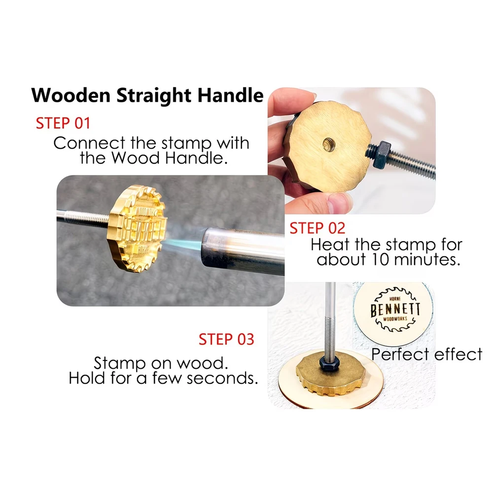 M8 Custom Logo Branding Iron Heating Stamp Personalized Hot Brass for Bakery Cake Bread Burger Wood DIY Gift Electric Stamp Mold