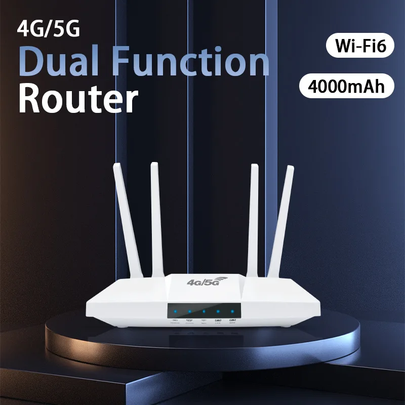 MC118 4G/5G WiFi6 CPE Router 300Mbps 4000mAh Removable Battery Type-C Portable Wireless Router with SIM Card Slot 4 Antennas — product photo 1 of 1