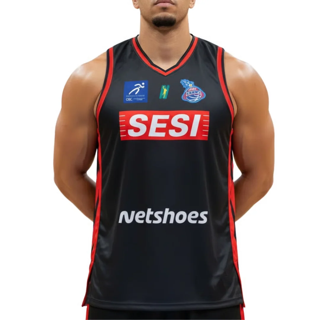 25-26 Sesi Franca Basquete Home basketball jersey Training Kit Sports Dry Quickly Men's T-Shirt Children's Clothing Tee Woman