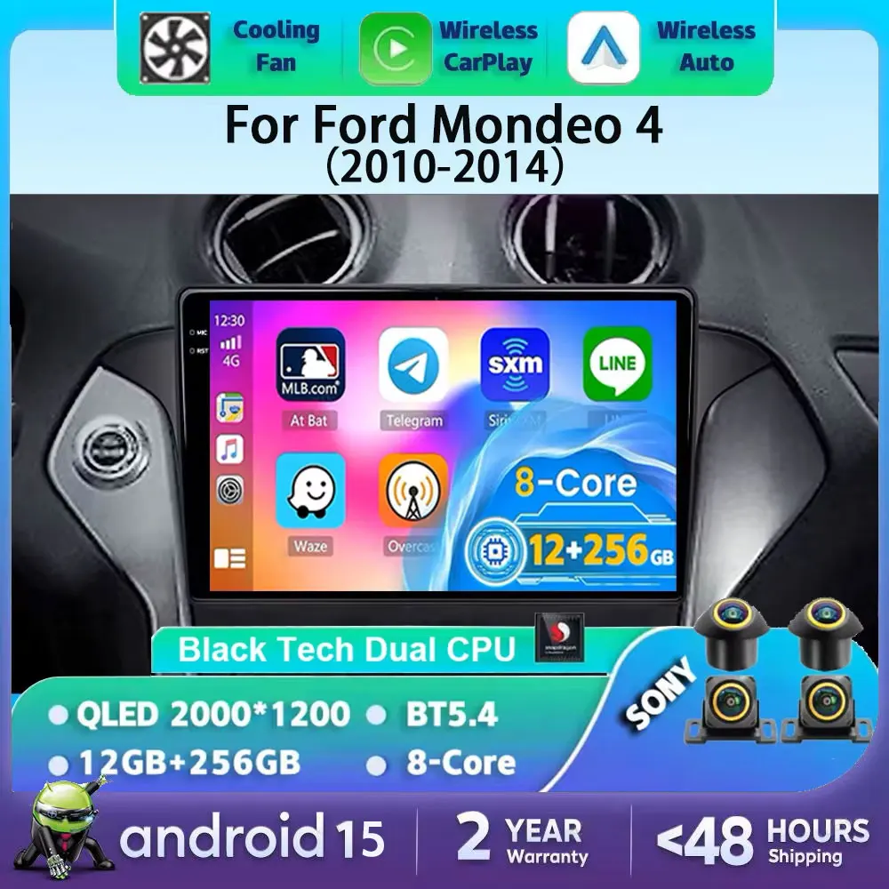 

Android 15 Car Radio For Ford Mondeo 4 2010 2011 2012 2013 2014 Carplay Auto Multimedia GPs 360 Camera Player 2 Din Stereo Video