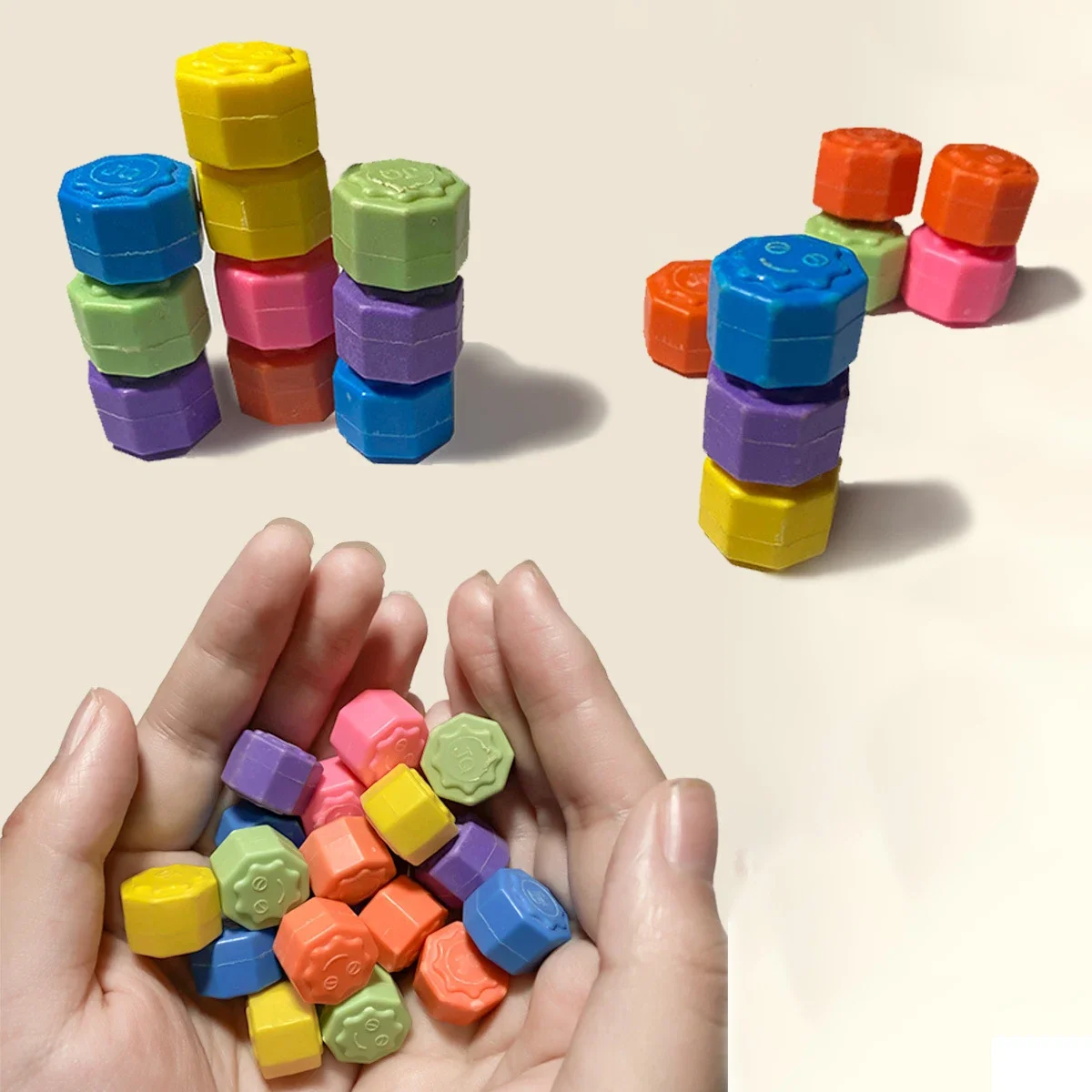 6/12PCS Korea Traditional Play Game Gonggi Jack Stone Pebbles Set Box Exercise Colorful Fun Stress Relief Toy