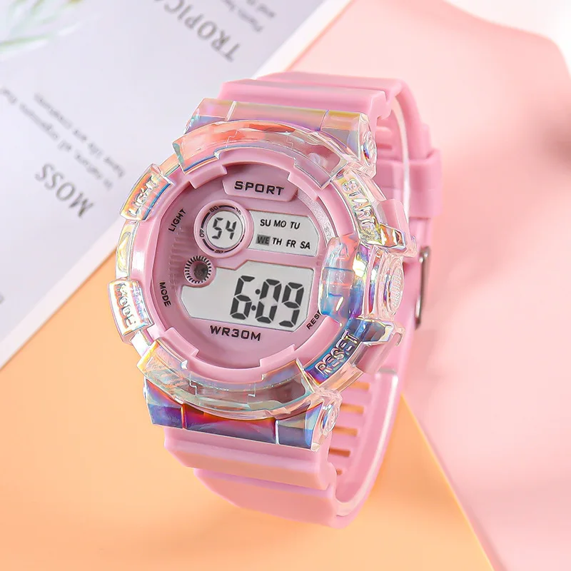 Fashion Waterproof Children Watches for Girls Sport Digital Bracelet Electronic Kids Watch Student Multi-functional Clock Toys image 2