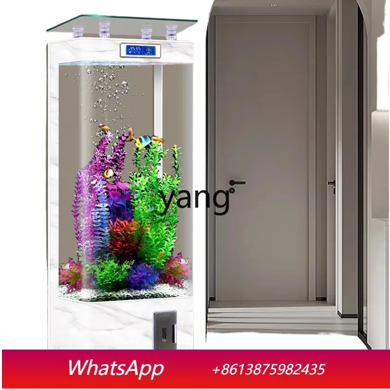 CX intelligent hot bending integrated molding glass goldfish tank household medium upper filter vertical aquarium