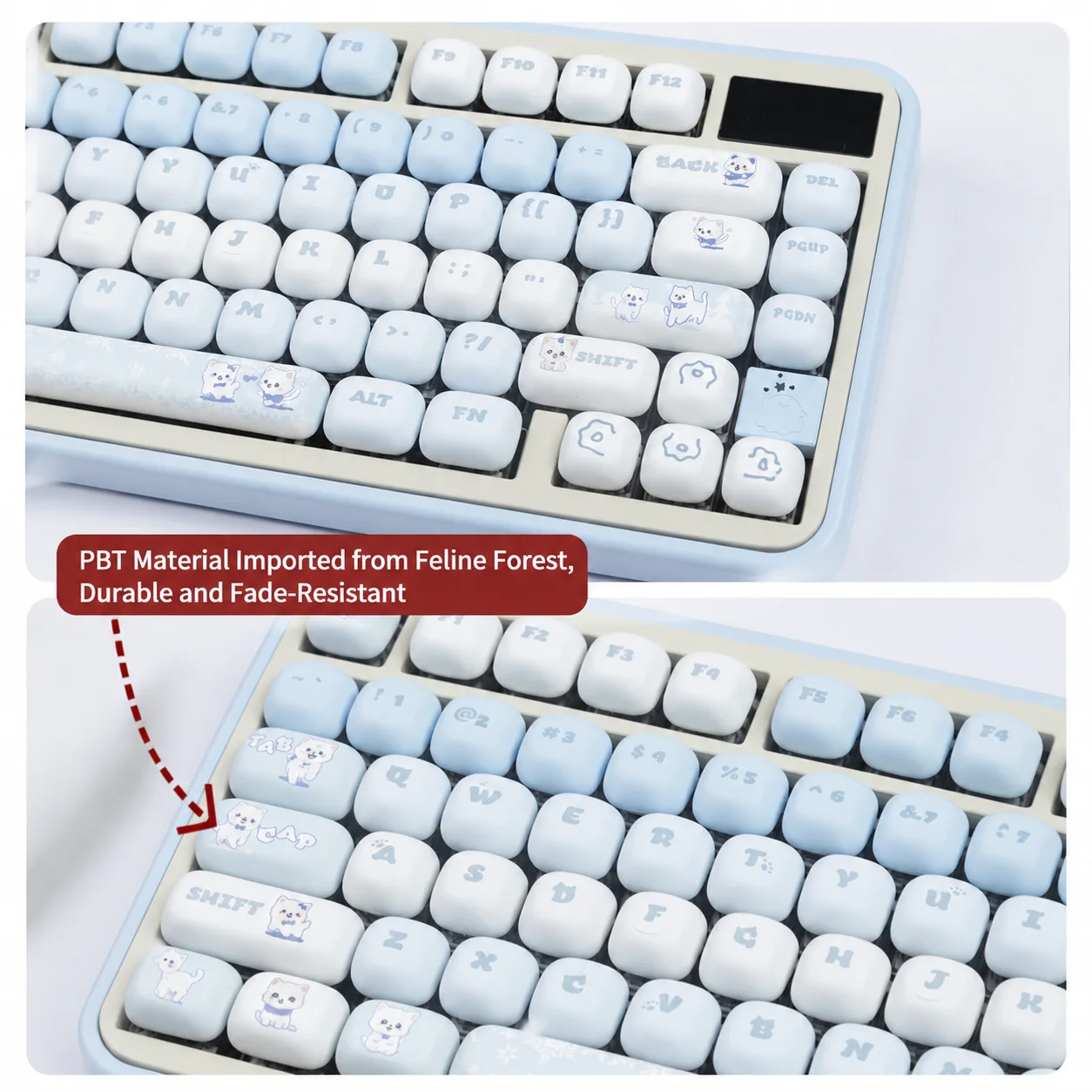 Blue Cat Keycaps 142 Keys PBT Material MOG Profile Rounded DYE-SUB Wooting Personalized For Cherry MX Switch Mechanical Keyboard