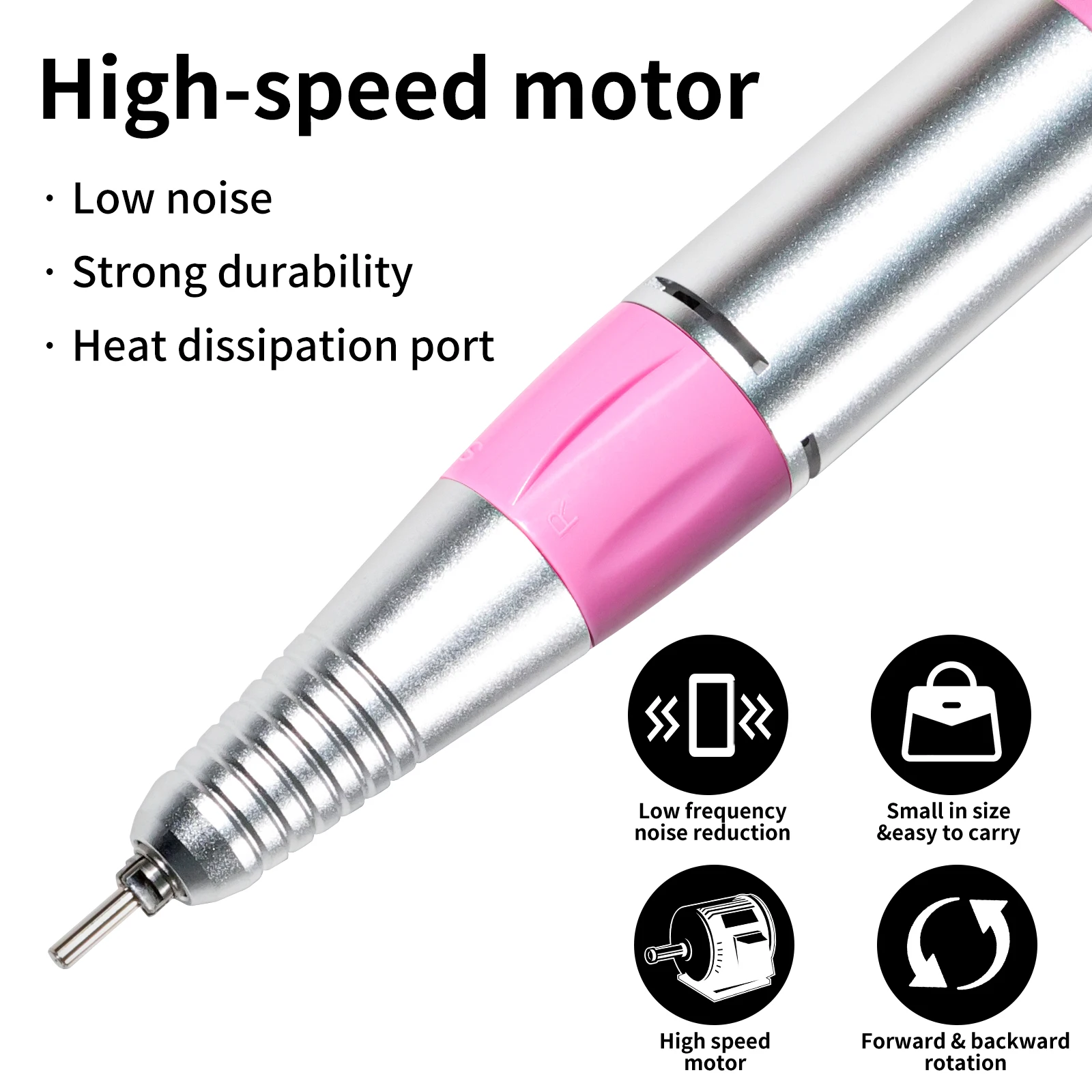 Perceuse à ongles électrique, stylo DC et 5 broches, accessoires de perceuse à ongles, lime à poignée, Machine de meulage de vernis, pièce à main, outil de manucure et de pédicure