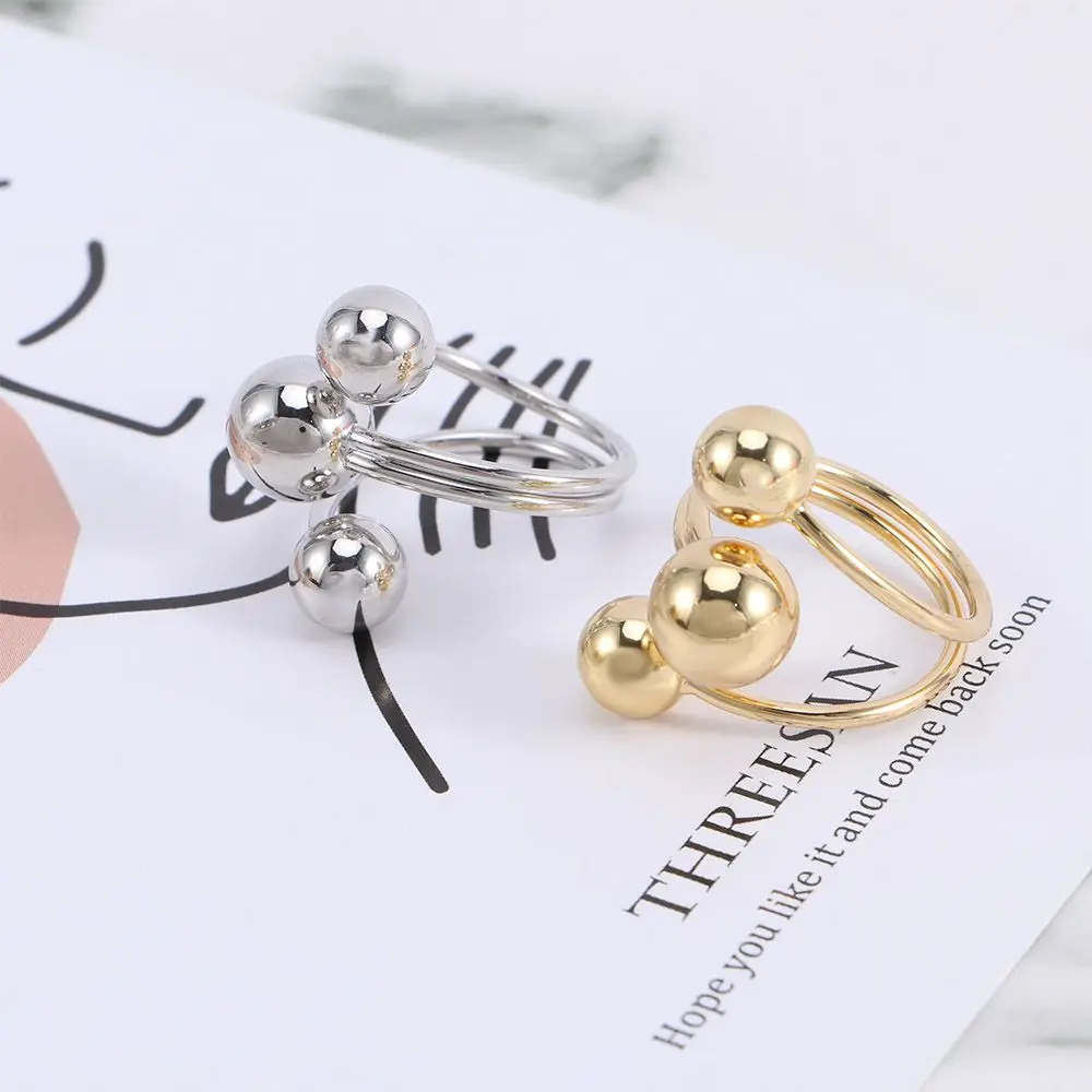 Adjustable Wedding Gift Stylish Circle Ball Large Big Silver Gold Color Jewelry Fashion Accessories Thumb Ring Finger Ring