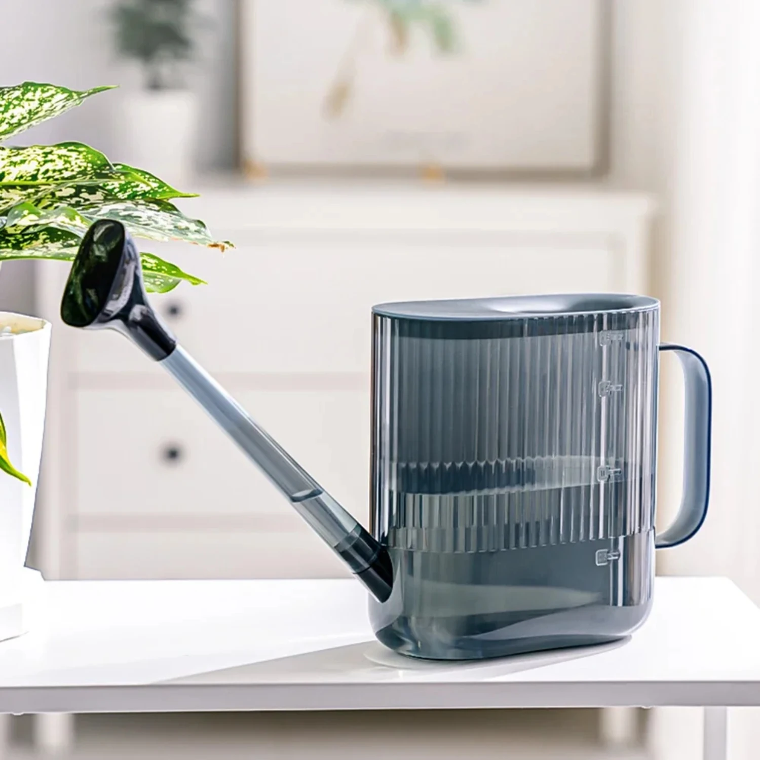 

1800ML Watering Can with Sprinkler Plastic Watering Can with Long Spout Modern Water Can Indoor Outdoor Plants
