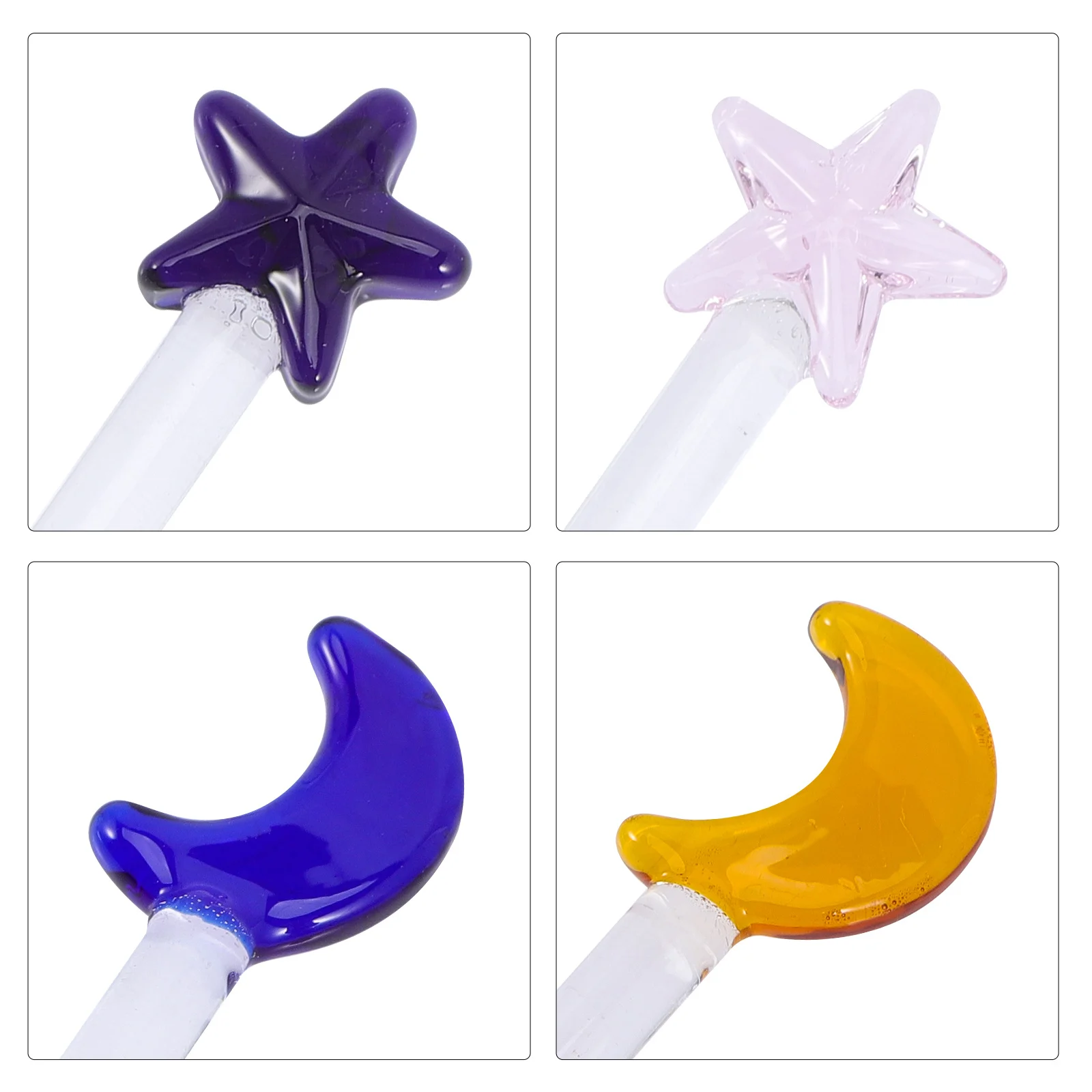 

5Pcs Premium Glass Stirring Sticks Creative Cocktail Mixers for Beverages Reusable Drink Tools Ideal for Juice Milk Hot Tea