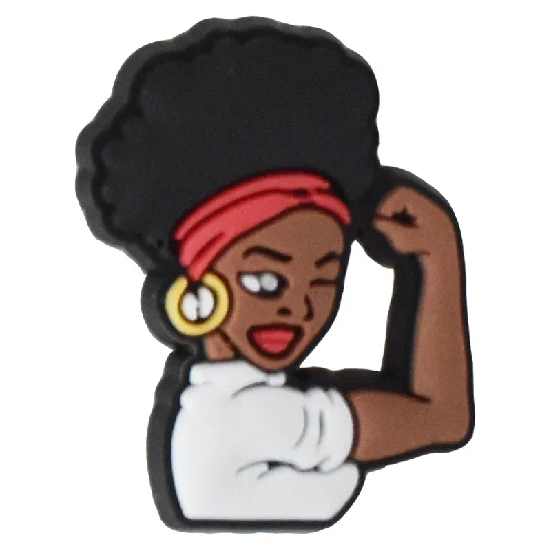 سحر الأحذية ل كروكس اكسسوارات الأفرو رئيس الأحذية سحر لزينة كروك دبابيس الرجال الإكسسوارات الجينز امرأة قباقيب مقاطع شارات #2