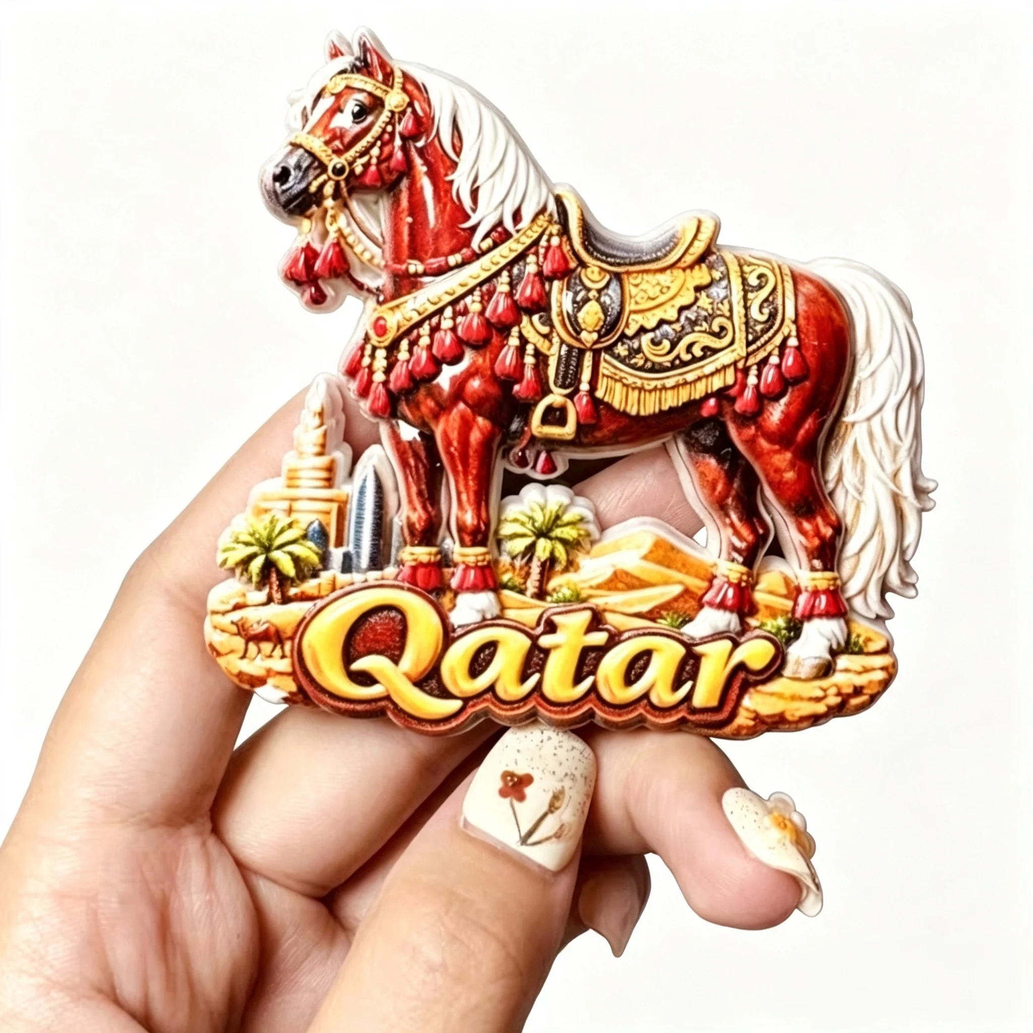 Asia   Qatar  3D Fridge Magnets Tourism Souvenir Refrigerator Magnets Sticker