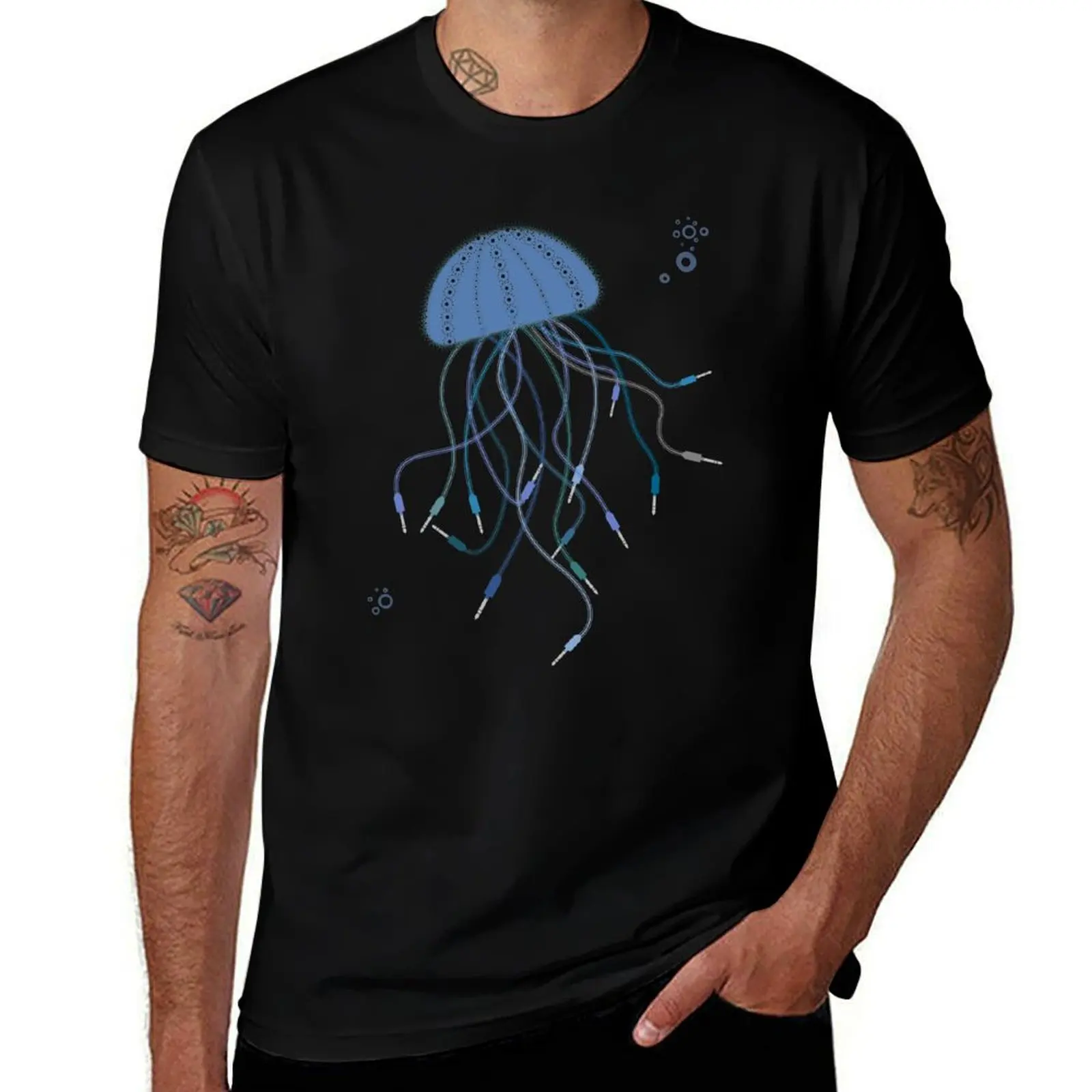 

Jellyfish Audio Cables for Musician T-Shirt cotton graphic tees vintage fruit of the loom mens t shirts