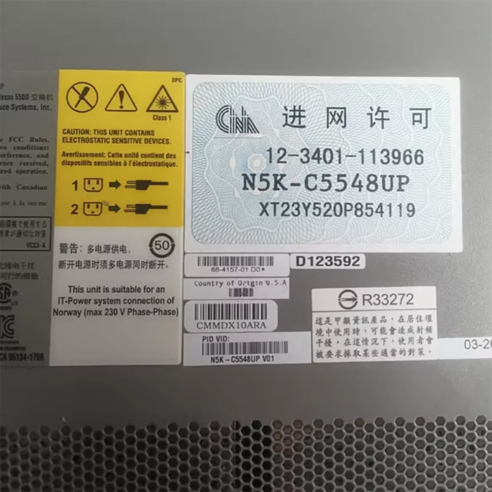 

For CISCO N5K-C5548UP 32 port 10G network switch with dual power supply