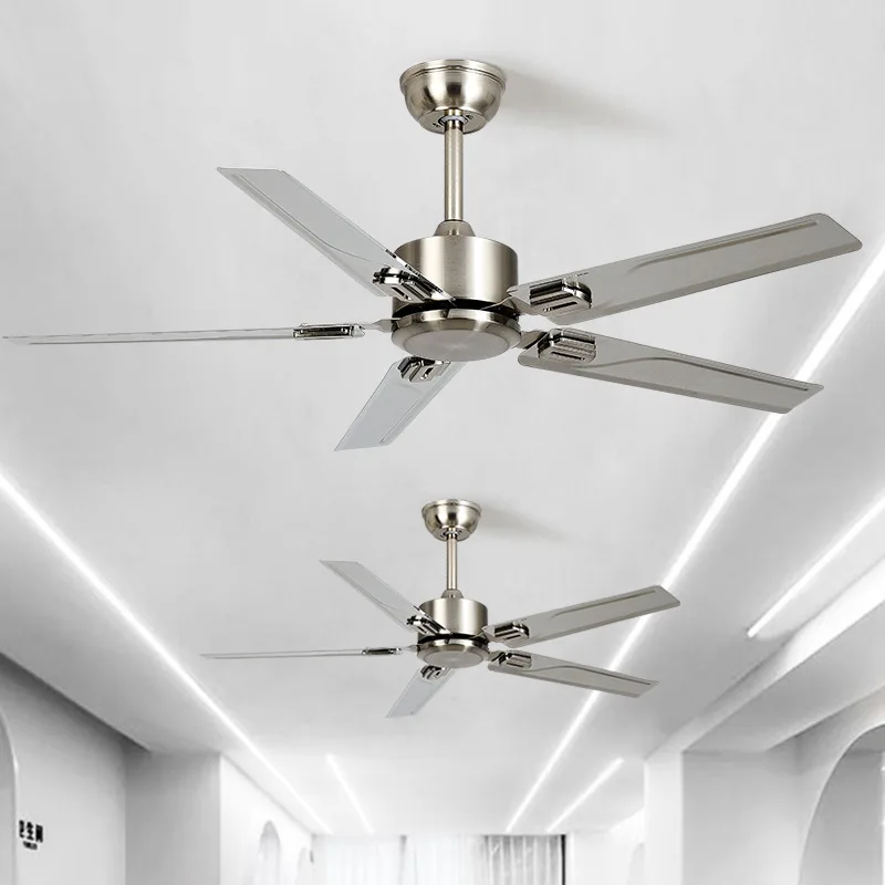 Modern Ceiling Fan DC Motor 5pcs Blades Strong Wind Quiet Ceiling Fan without Lamp for Indoor Outdoor Ceiling Fan 42,52,60Inch