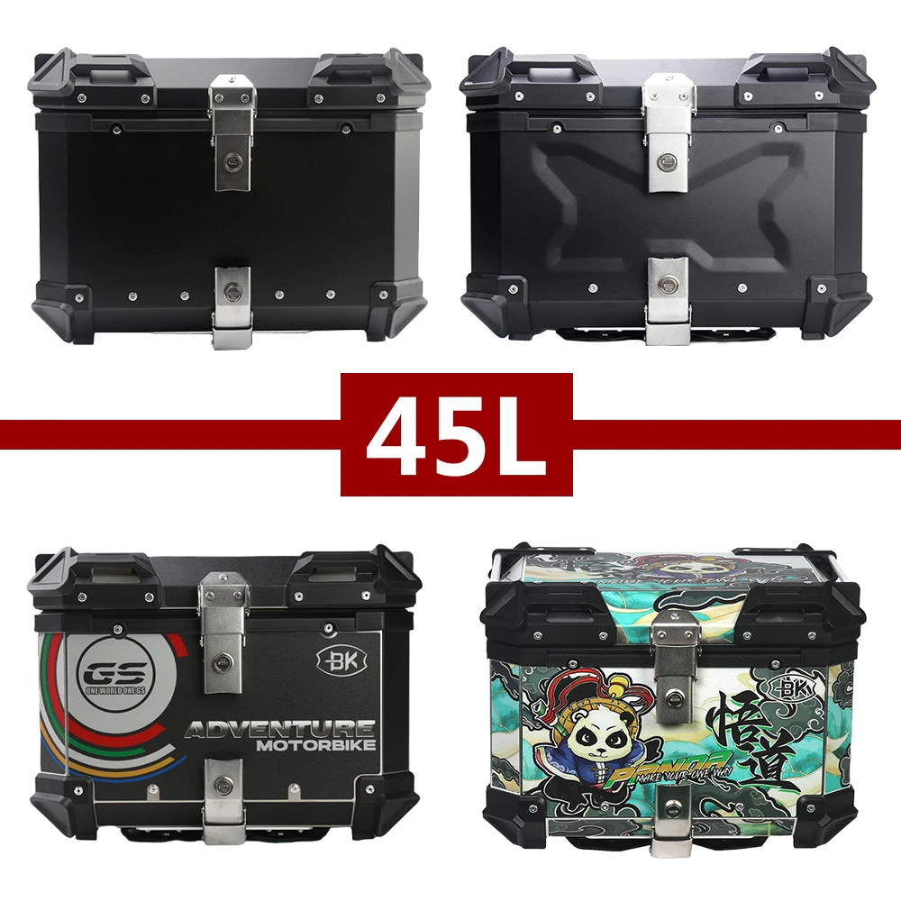 45L Motorcycle Tail Box Aluminum Rear Trunk For R1200GS R1250GS F800GS F850GS G310gs F750gs Large Capacity Moto Top Case