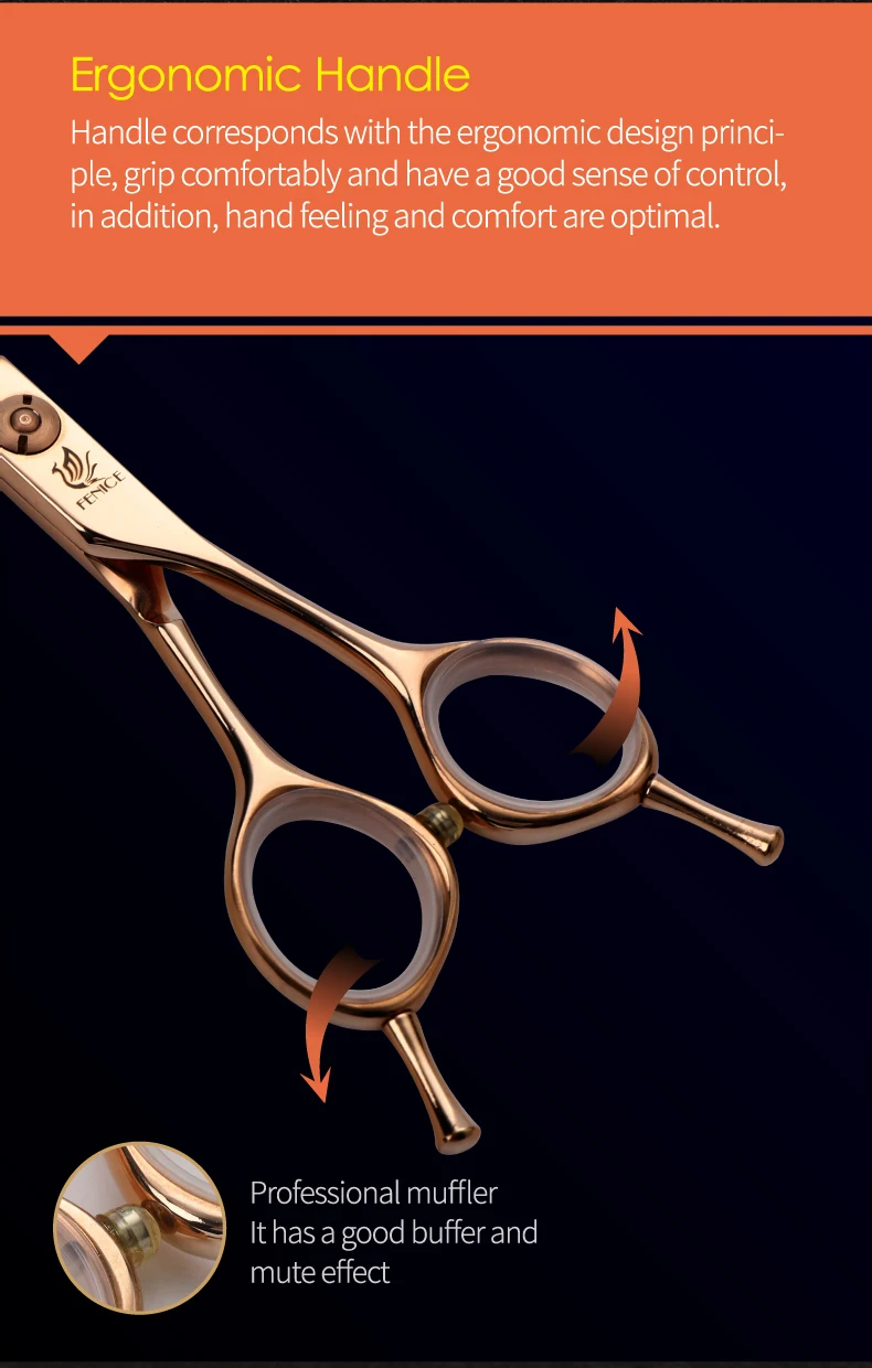 Fenice Professionelle 6,25/6,75 Zoll Gebogene Tierpflege-Schere mit Gezahnter Klinge und Säge für Hunde und Katzen JP440C – Detail 12