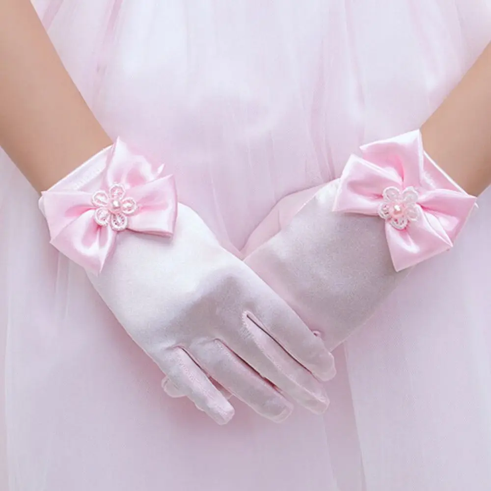 Children's Party Wedding Flower Girl Dress Accessories Brief Paragraph Lady Gloves Princess Gloves Bowknot Gloves Dress Gloves