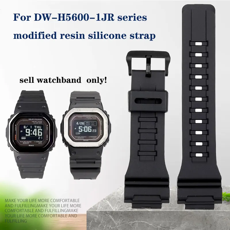 For   Casio small square DW-H5600 series modified resin silicone watch strap accessories 18mm