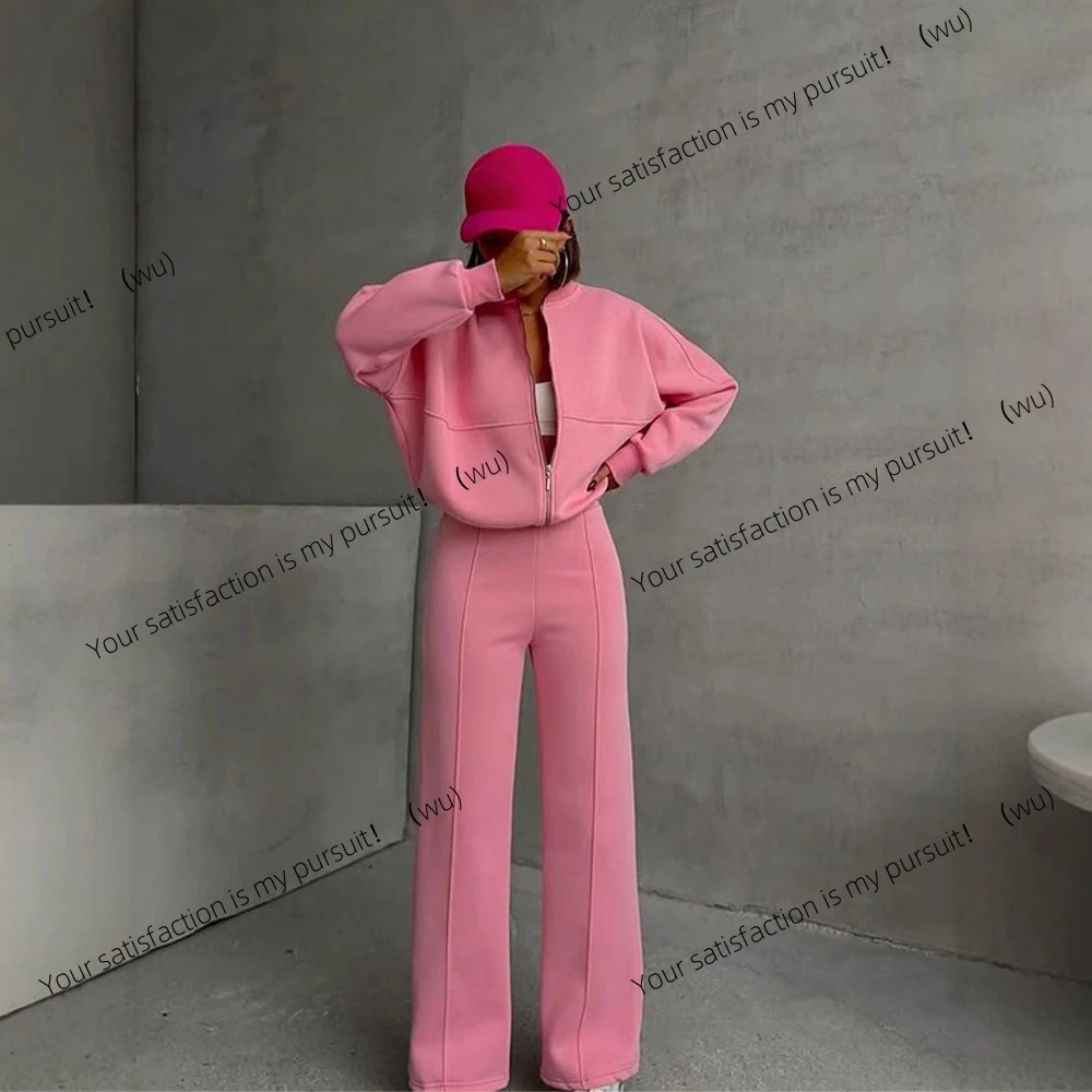 Cárdigan informal europeo y americano para otoño e invierno, conjunto deportivo de dos piezas a la moda para mujer
