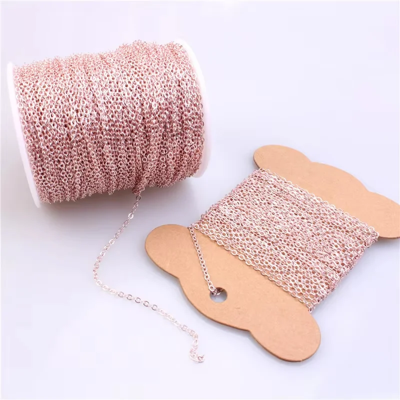 18K Gold PVD-beschichtete Edelstahl-Kuba-O-Ripple-Kette, DIY-Metallzubehör für Halskettenherstellung, Großhandel 5M/Los – Detail 10
