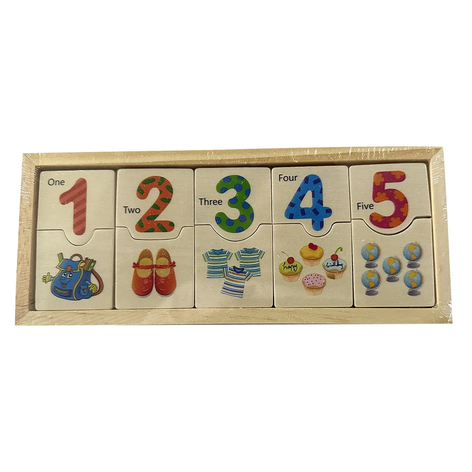 Jeu de mathématiques en bois pour enfants, ensemble de puzzle numéro dos, jouet d'apprentissage