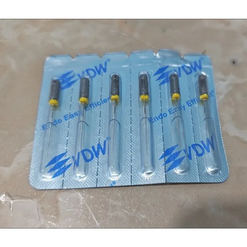 VDW C+ Limas Endodónticas 21/25mm Esterilizadas para Conductos Radiculares Dentales, Limas Curvas para Conductos Calcificados, Herramientas de Acero Inoxidable