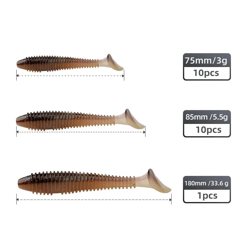 MEREDITH Swing Impact FAT Fishing Lures 75mm 85mm Paddle Tail Lures Wobbler Fishing Soft Lure For Bass Silicone Bait