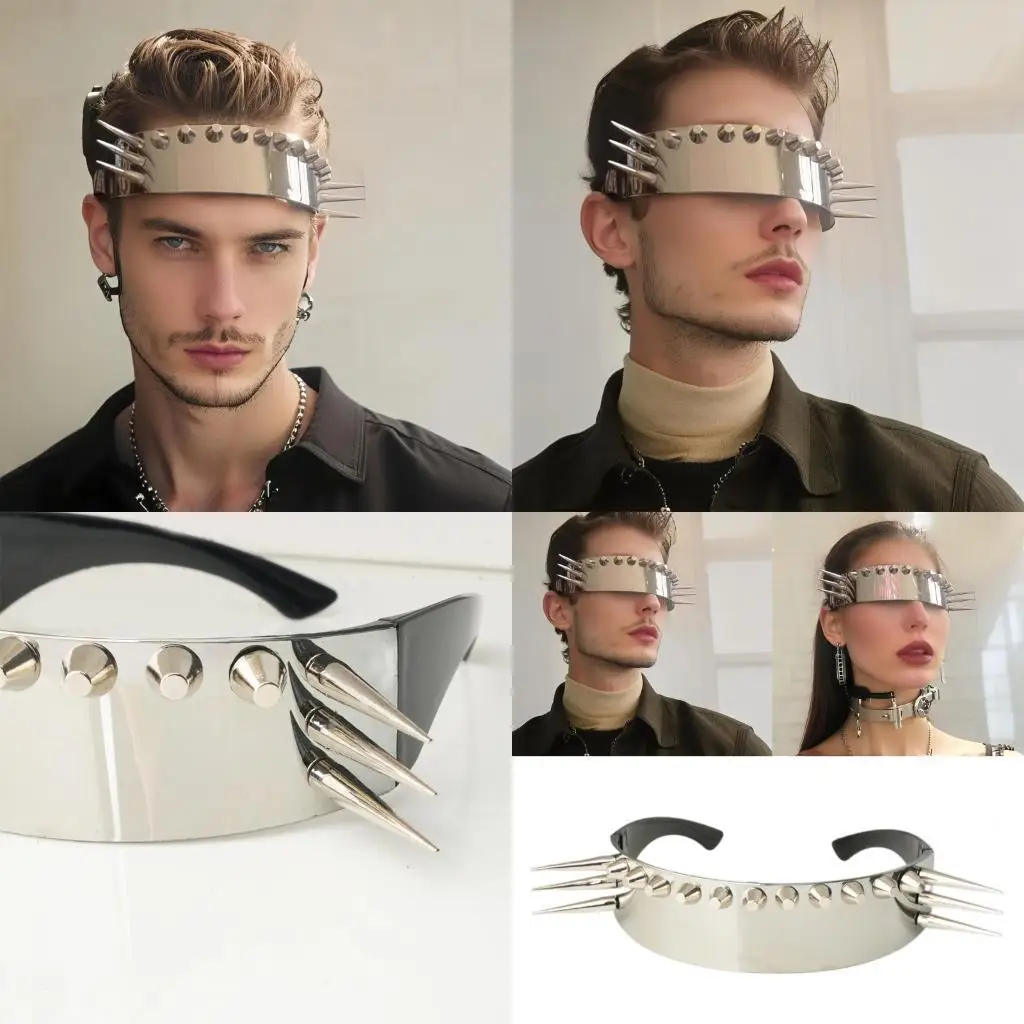 

652F Distinct Metal Detail Eyeglasses Total Sun Blocking Secure Feel For Music Festivals