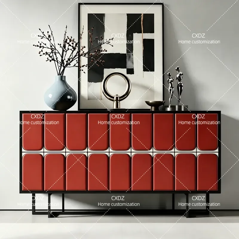 Modern Simple Painted Dining Side Cabinet Large Capacity Living Room Storage Locker Household Wall Mounted Cupboard