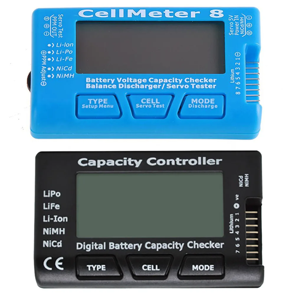 LCD Digital Battery Capacity Checker CellMeter CellMeter7 2-7S 4-7S /CellMeter8 2-8S 4-8S Servo LiPo Li-lon NiMH Battery Tester