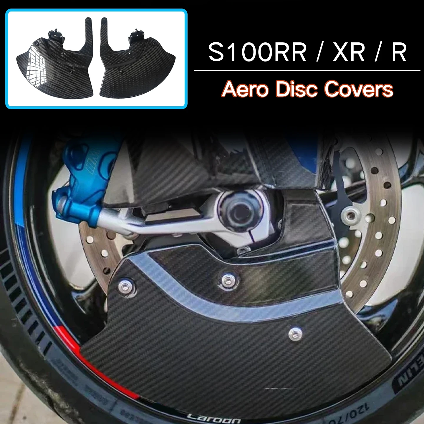 

Для BMW S1000RR S1000R S1000XR 2019-2024 настоящий 3k углеродное волокно обтекатель мотоцикла переднее крыло брызговик Защита тормозного диска
