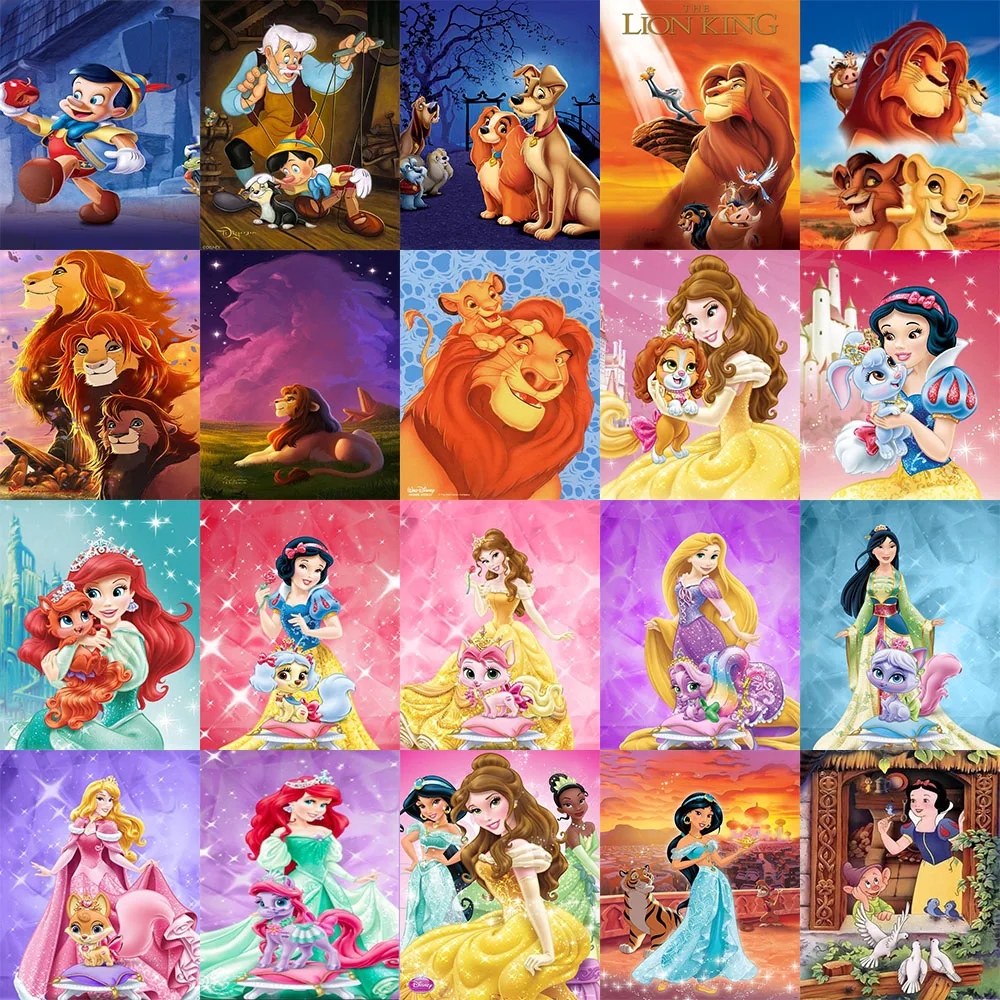 Disney Diamond Painting Cross Stitch Cartoon Girl 5D DIY Diamond Embroidery Full Round Rhinestone of Picture