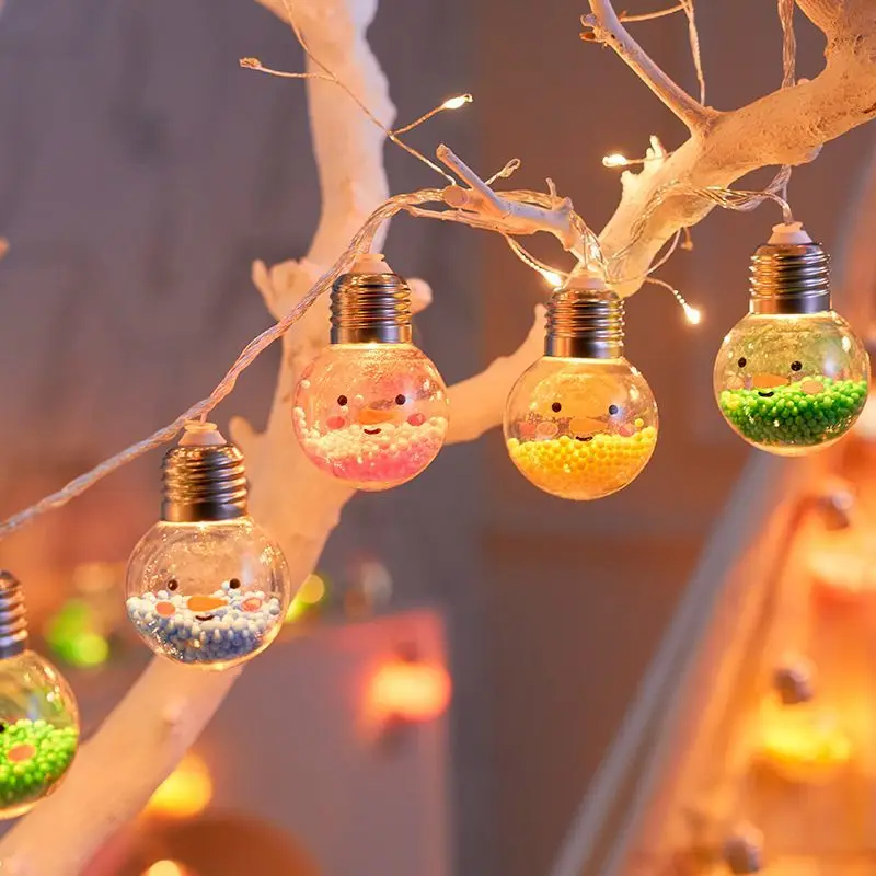 Christmas Decorative Battery-Operated Snowman Cartoon Globe String Lights Bedroom Decor Festive Atmosphere Creation