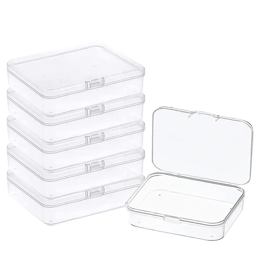 

Free Shipping 6 Pcs 5.6x4.2x1.8 Inches Clear Rectangle Box for Collecting Small Items, Beads, Game Pieces, Business Cards, Craft