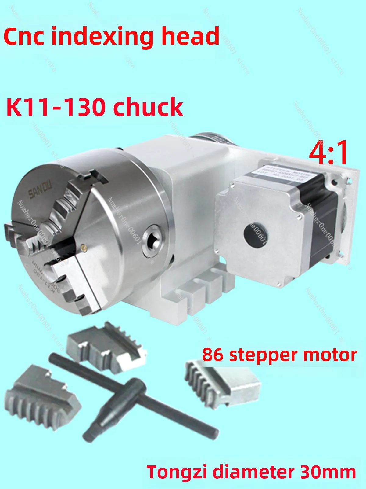 CNC Dividing Head A-axis Rotating Shaft Hollow Shaft Through-hole Diameter 30MM Three Jaw Chuck 130