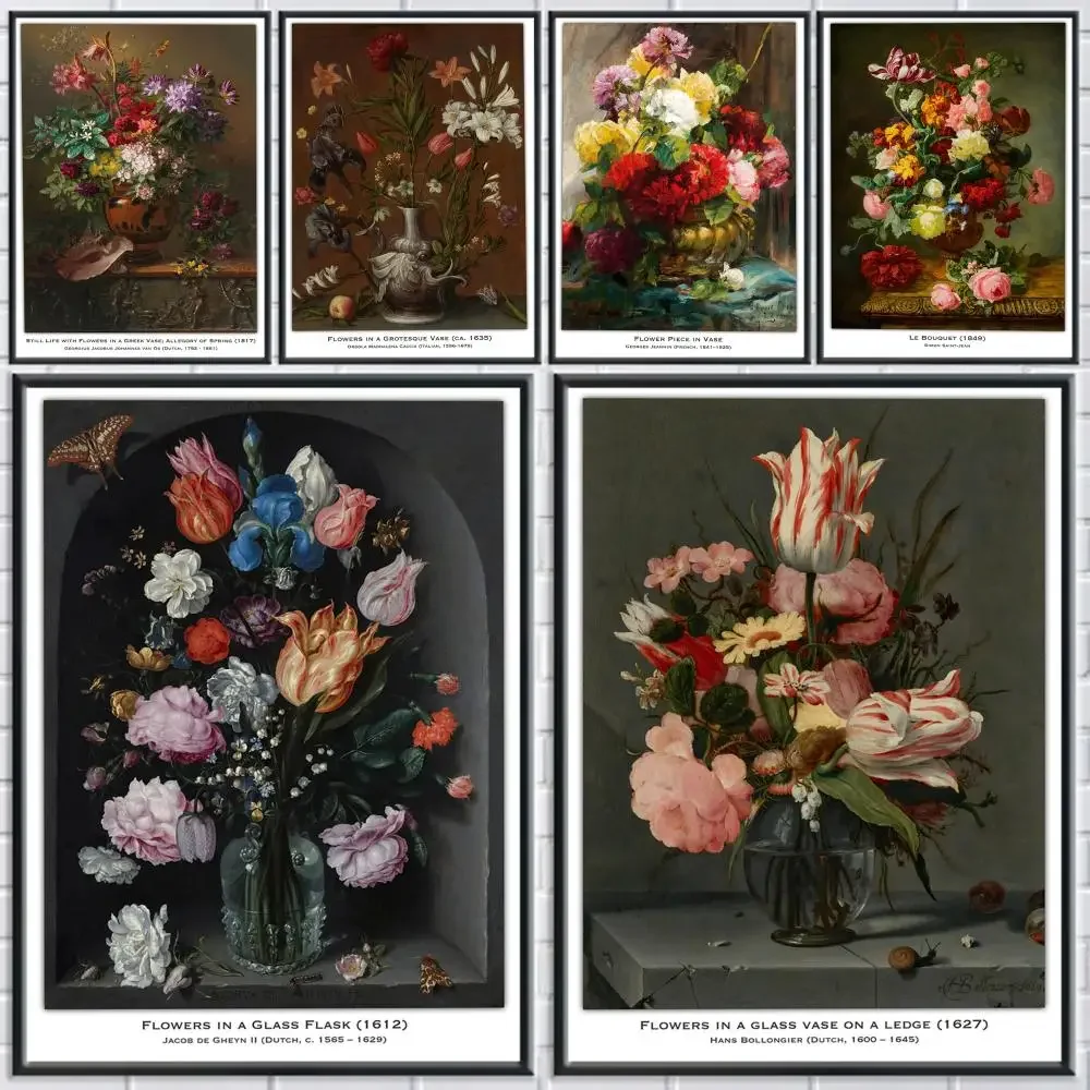 2027Floral Still Life Painting Painting Calligraphy Canvas Poster Room Home Wall Decoration Painting Art  Spaces Anti-wrinkle