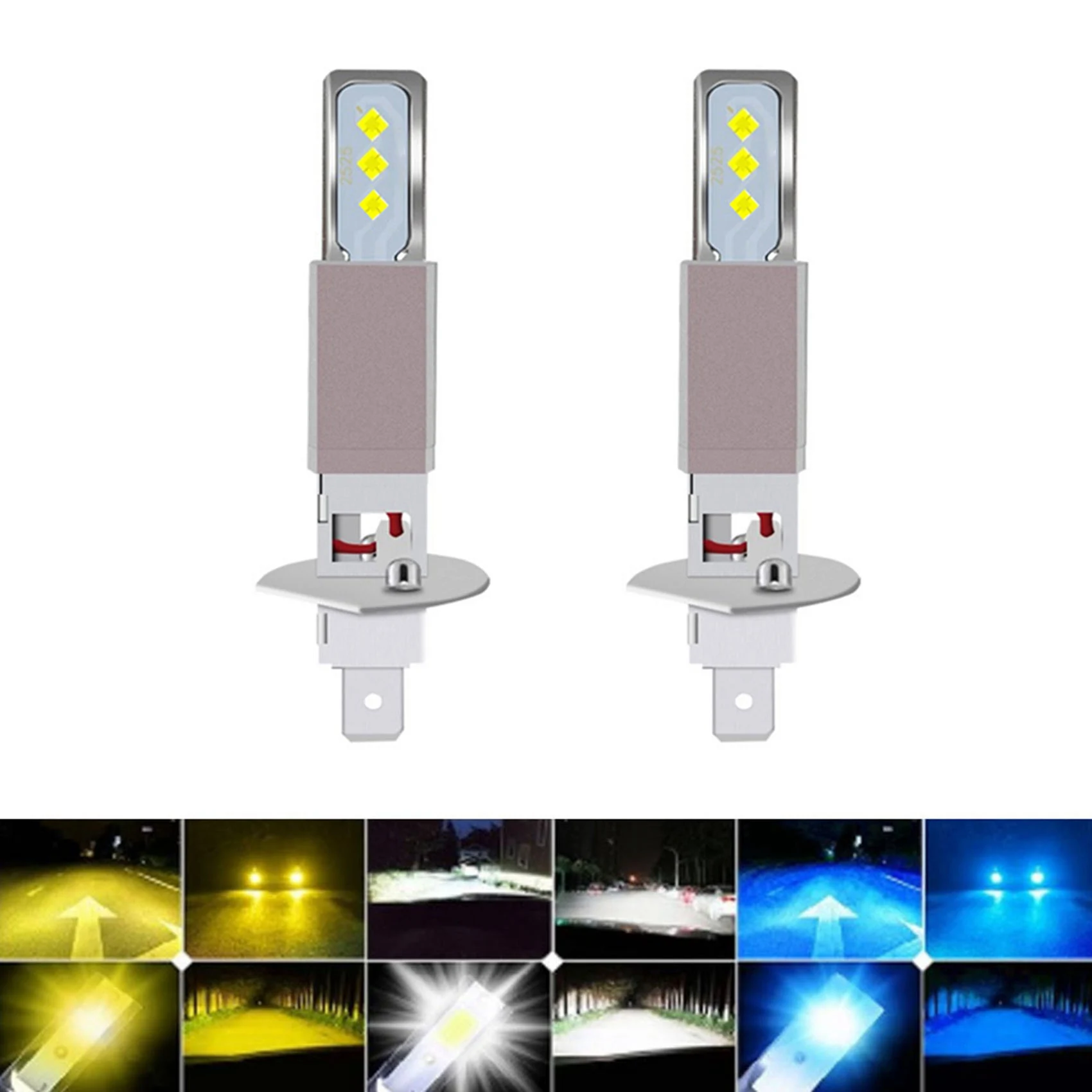 10Pcs LED CSP Mini H1 20000LM Bulbs Cunbus Car Headlight Fog Light White 6000K 6SMD Bulbs Auto Fog Lamp Turn Signals