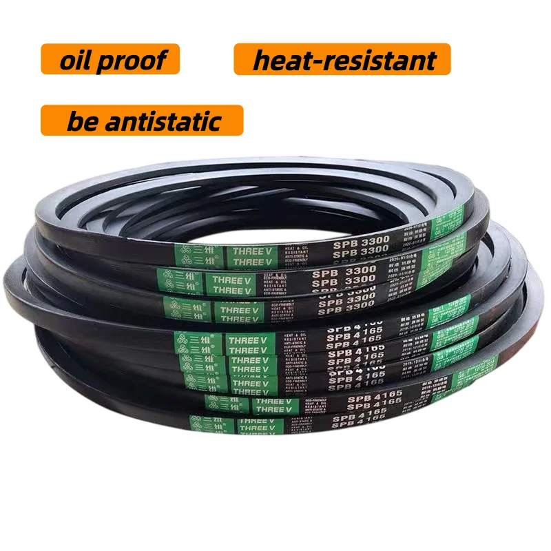 SPB Type Narrow V Belt Rubber Drive V Belt Outer Circumference 3850mm-7100mm Industrial Power Transmission Conveyor Strap