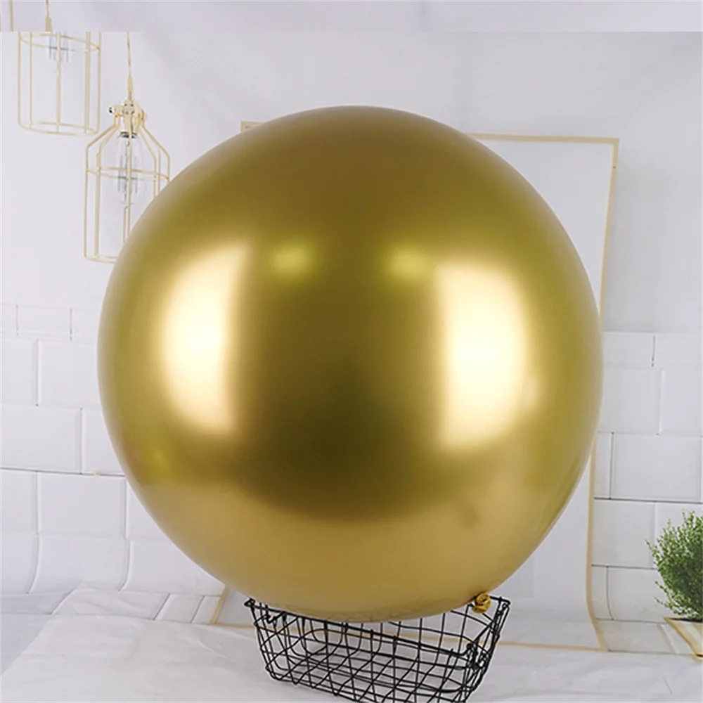 5pcs 18inch Chrome Rose Gold Latex Balloons Gold Silver Blue Metallic Helium Globos Birthday Party Wedding Decoration Supplies