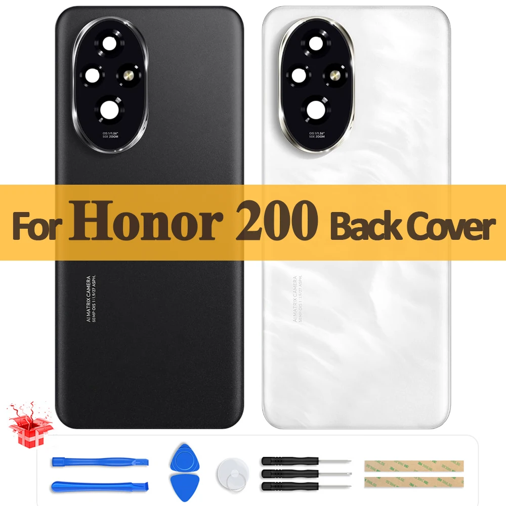 Original Back Cover For Huawei Honor 200 ELI-AN00 Battery Back Cover Housing Rear Door Case + Camera Lens Replacement Parts