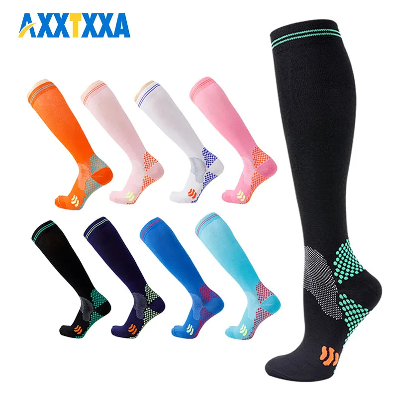 AXXTXXA 1 Pair Compression Socks for Men and Women 20-30 mmHg Compression Stockings